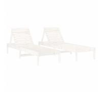 vidaXL Bains de soleil 2 pcs. Blanc 199,5x60x74 cm Pin massif