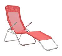 vidaXL Bains de soleil pliants 2 pcs. avec fonction de basculement Textilène rouge