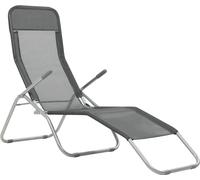 vidaXL Bains de soleil pliants 2 pcs. Fonction bascule Textilène Anthracite