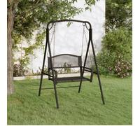 vidaXL Balancelle hollywoodienne 124 cm Noir Acier 318832