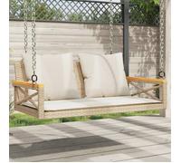 vidaXL Banc suspendu avec coussins Beige 109x62x40 cm Poly rotin