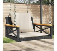 vidaXL Balancelle avec coussins noir 63x62x40 cm résine tressée 368173