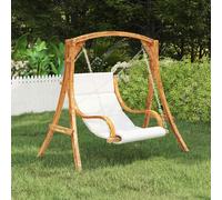 vidaXL Balancelle Bois courbé avec coussin - Crème