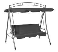 vidaXL Balancelle de jardin convertible avec fonction lit et toit 198×120×205 cm acier Anthracite