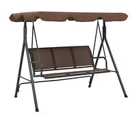 vidaXL Balancelle hollywoodienne avec toit brun café