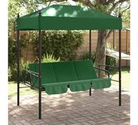 vidaXL Balancelle de jardin avec auvent vert acier