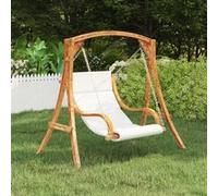 vidaXL Chaise longue suspendue sans support de balançoire avec coussin Bois courbé