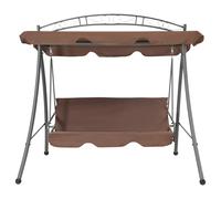 vidaXL Balancelle hollywoodienne avec fonction lit et toit brun café