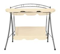 vidaXL Balancelle hollywoodienne avec fonction lit et toit sable blanc