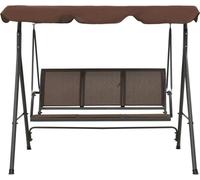 vidaXL Balancelle hollywoodienne avec toit brun café