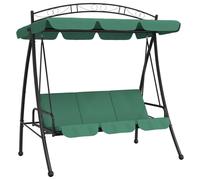 vidaXL Balancelle hollywoodienne avec toit vert 198 cm Tissu et acier