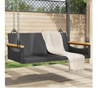 vidaXL Banc suspendu Poly rotin 109x62x40 cm Noir