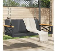 vidaXL Banc suspendu noir 109x62x40 cm Poly rotin