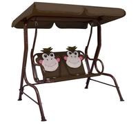 vidaXL Balançoire hollywood pour enfants brun 115×75×110 cm Tissu