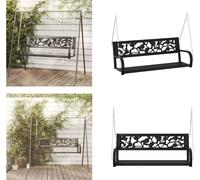 vidaXL, balancine de style Hollywood, 125 cm, en acier et plastique, noire - Balancine de style Hollywood - Balancines de style Hollywood - Balancine de jardin - Balancines de jardin