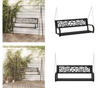 vidaXL, balancine de style Hollywood, 125 cm, en acier et plastique, noire - Balancine de style Hollywood - Balancines de style Hollywood - Balancine de jardin - Balancines de jardin