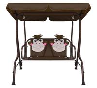 vidaXL Balançoire hollywood pour enfants brun 115×75×110 cm Tissu