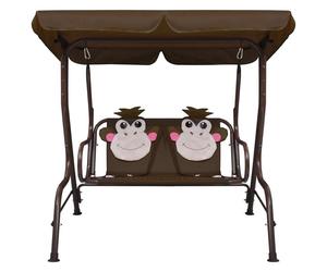 vidaXL Balançoire hollywood pour enfants brun 115×75×110 cm Tissu