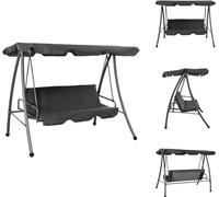 vidaXL Balançoire hollywoodienne avec toit Anthracite 192×118×175 cm Acier - Balançoires hollywoodiennes