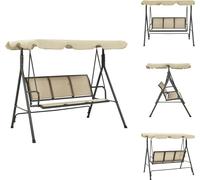 vidaXL Balançoire hollywoodienne avec toit gris anthracite et sable - Balançoires hollywoodiennes