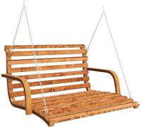 vidaXL Banc à bascule bois courbé massif avec finition teck 126x63x92 cm