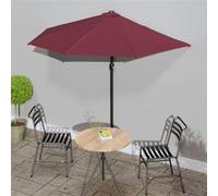 vidaXL Parasol de balcon mât en aluminium Bordeaux 270x144x222 cm Demi 312498