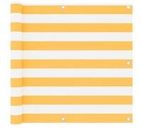 vidaXL Ecran de Balcon Brise-Vue Brise-Vent de Jardin Ecran de Protection Ecran d'Intimité Extérieur Imperméable Blanc et Jaune 90x600 cm Tissu Oxford