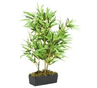 Bambou Artificiel 500 Feuilles, Arbre avec Pot en Plastique, Fausse Plante, Decoration d'Entrée Salon Bureau Jardin Patio, 80 cm Vert