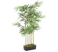 vidaXL Bambou artificiel 730 feuilles 120 cm avec pot en plastique vert