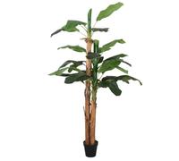 vidaXL Bananier Artificiel 22 Feuilles, Arbre avec Pot en Plastique, Fausse Plante, Decoration d'Entrée Salon Bureau Jardin Patio, 200 cm Vert