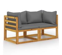 vidaXL Banc de jardin 2 places avec coussins gris foncé