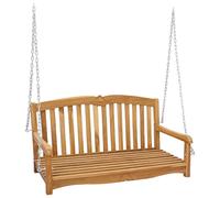 vidaXL Banc à bascule, 114 x 60 x 60,5 cm, bois massif teck, finition naturelle