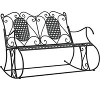 vidaXL Banc à bascule 2 places 113 cm noir acier