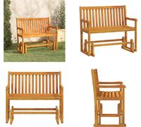 vidaXL Banc à bascule de jardin 110 cm en bois massif d'acacia - Banc à bascule - Bancs à bascule - Banc en bois - Banc de terrasse