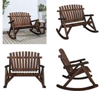 vidaXL Banc à bascule de jardin 2 places 123x96x102 cm épicéa massif - Banc à bascule de jardin - Banc à bascule en bois - Banc à bascule Adirondack