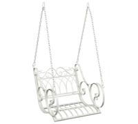 vidaXL Banc à bascule en acier 71 x 75 x 59 cm, blanc antique