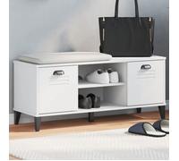 vidaXL Banc à chaussures VIKEN en bois massif de pin 106x35x45 cm blanc