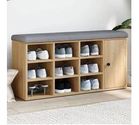 vidaXL Banc à chaussures – Banquette de rangement avec siège, coussin – Chêne Sonoma 102x32x50 cm