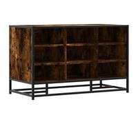 vidaXL Banc à Chaussures chêne fumé Bois d'ingénierie et métal, Banc, Banquette de Couloir, siège de Couloir, Banc de Couloir, Banc d'entrée