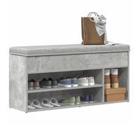 vidaXL Banc à chaussures 102×30,5×45 cm en bois d'ingénierie – Gris béton