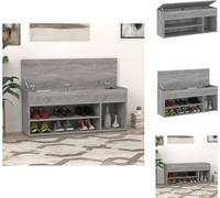 vidaXL Banc à chaussures Gris Sonoma 105x30x45 cm Bois composite - Étagères à chaussures & Armoires à chaussures