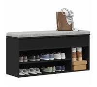 vidaXL Banc à chaussures noir 102x30,5x45 cm bois d'ingénierie, banc, banquette de couloir, siège de couloir, banc de 862704