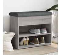 vidaXL Banc à Chaussures, Meuble de Rangement avec Coussin, Banc de Couloir avec Étagère Entrée Salon Intérieur, Moderne, Sonoma Gris Bois d'Ingénierie