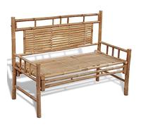 vidaXL Banc de jardin 120 cm Bambou avec dossier Marron
