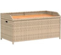 vidaXL Banc avec espace de rangement Beige 100x50x52 cm Poly rotin acacia