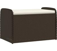 vidaXL Banc de rangement avec coussins Marron 80x51x52 cm poly rotin