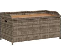 vidaXL Banc avec espace de rangement Gris 100x50x52 cm Poly rotin Acacia