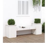 vidaXL Banc de jardin avec bacs à plantes Blanc 184,5x39,5x56,5 cm Bois de pin