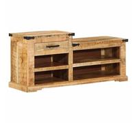 vidaXL Banc avec tiroir Marron 110 x 35 x 50 cm Manguier Brut, Banc de Rangement scandinave en Bois de Mangue, Assise Durable, organise entrée, Meuble décoratif Chic