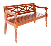 vidaXL Banc Batavia 123 cm Bois d'acajou massif Marron foncé